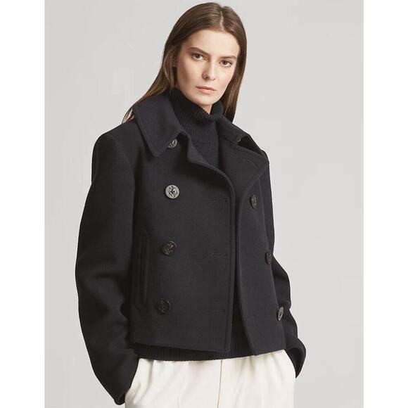 Ralph Lauren Collection Purple Label Pea Coat Cropped Jacket Women’s 4 Runway - Picture 1 of 11
